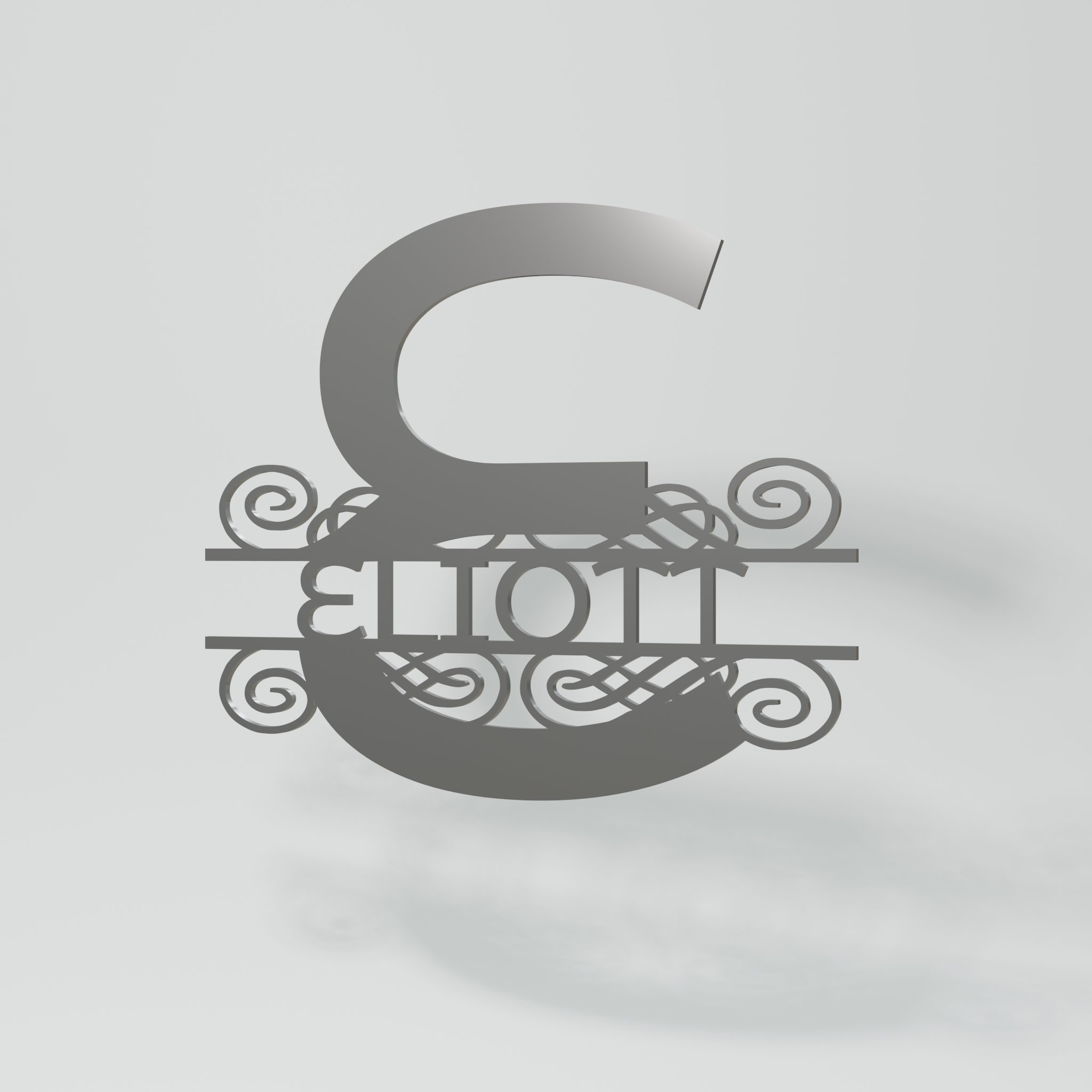 Décoration métallique - Monogramme : Spirale
